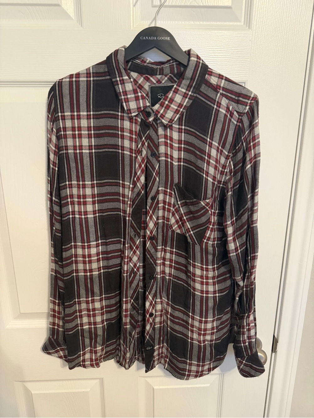 Rails Button-Up Shirt in Black & Red